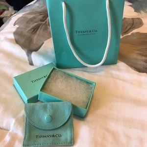 Tiffany &Co. Bag, rectangle suede pouch, & box